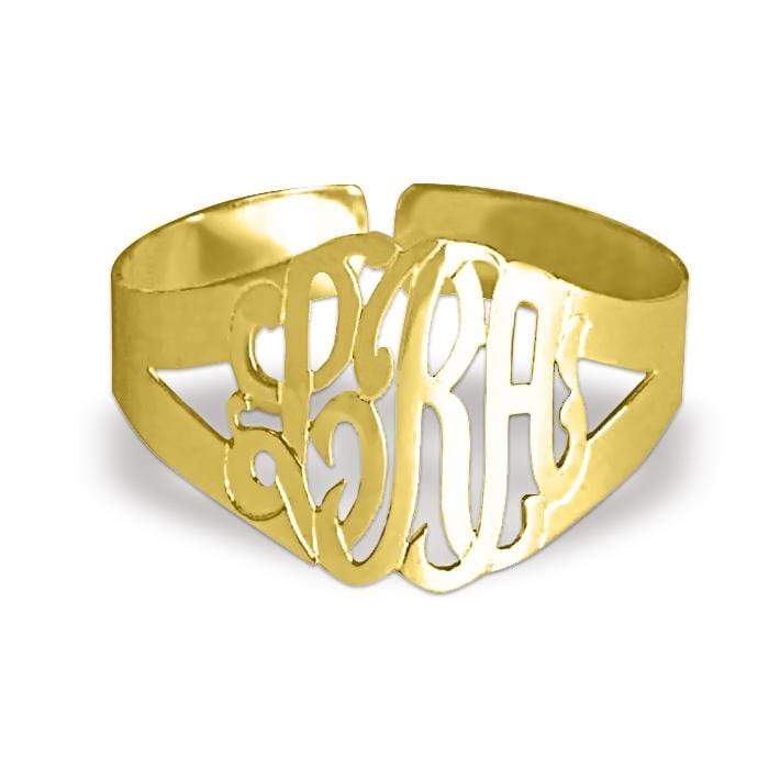 Curly Monogram Spring Cuff Bracelet 