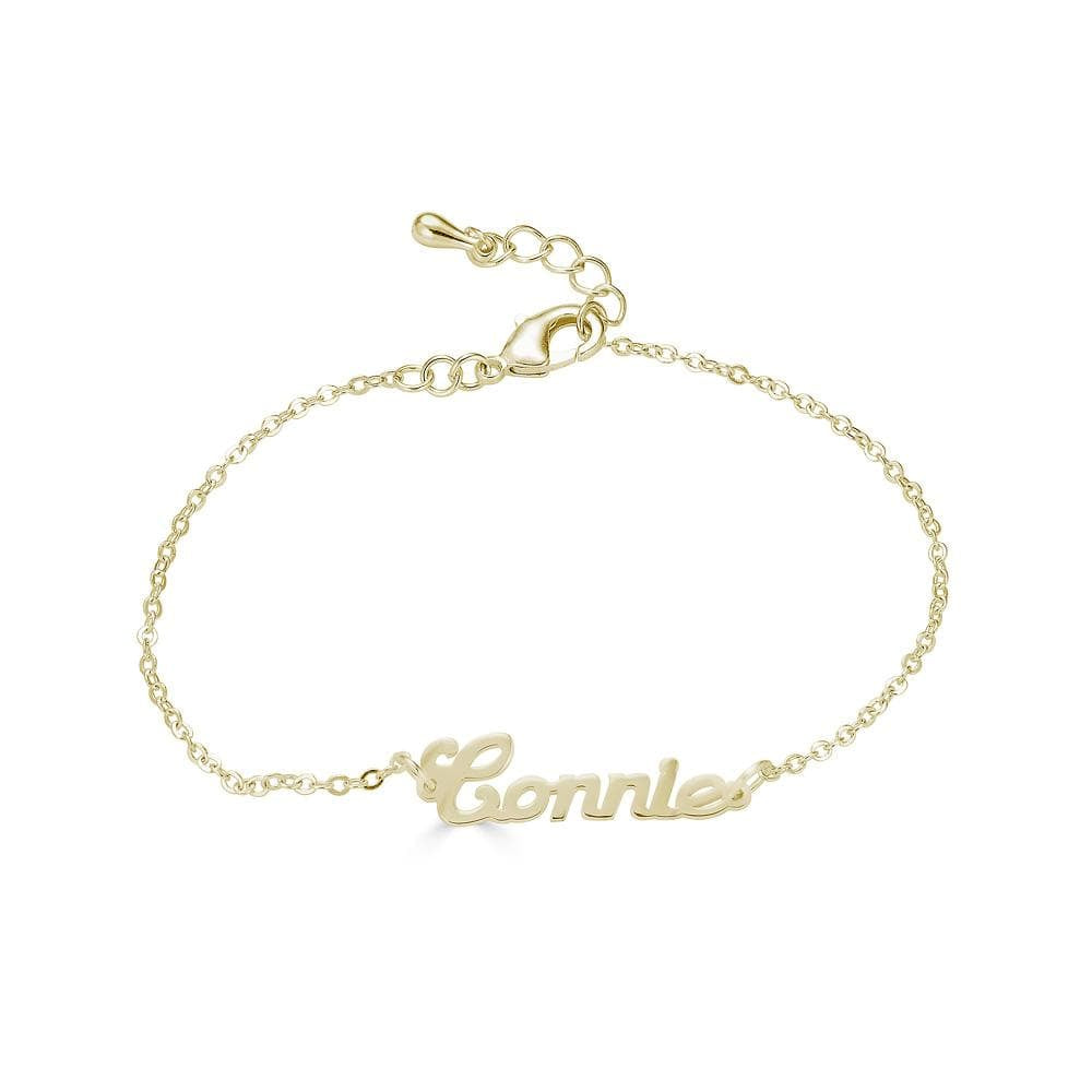 Ari&Lia Delicate 18K Gold Over Silver Script High Polish Name Bracelet NB90580-GPSS