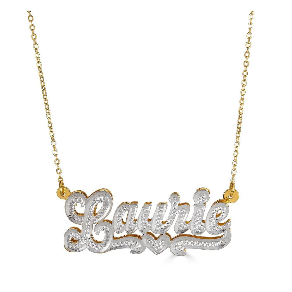 Ari&Lia Double Plated Necklaces 18K Gold Over Silver Double Plated With Diamond Accent 07Q106A-GPSS