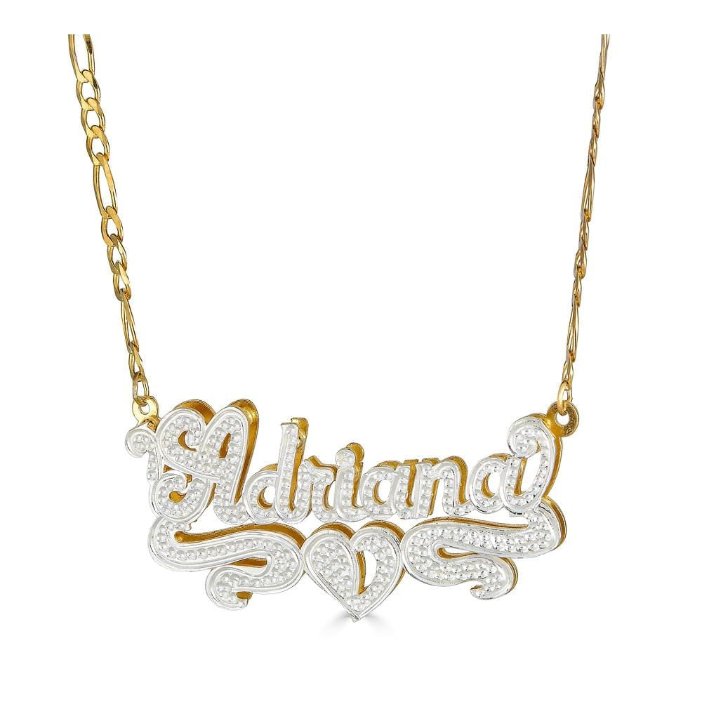 Ari&Lia Double Plated Necklaces 18K Gold Over Silver Double Plated With Diamond Accent NP90474-GPSS