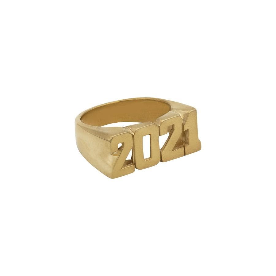 Ari&Lia MENS 18K Gold Over Silver 2021 Men's Ring 2021-GPSS