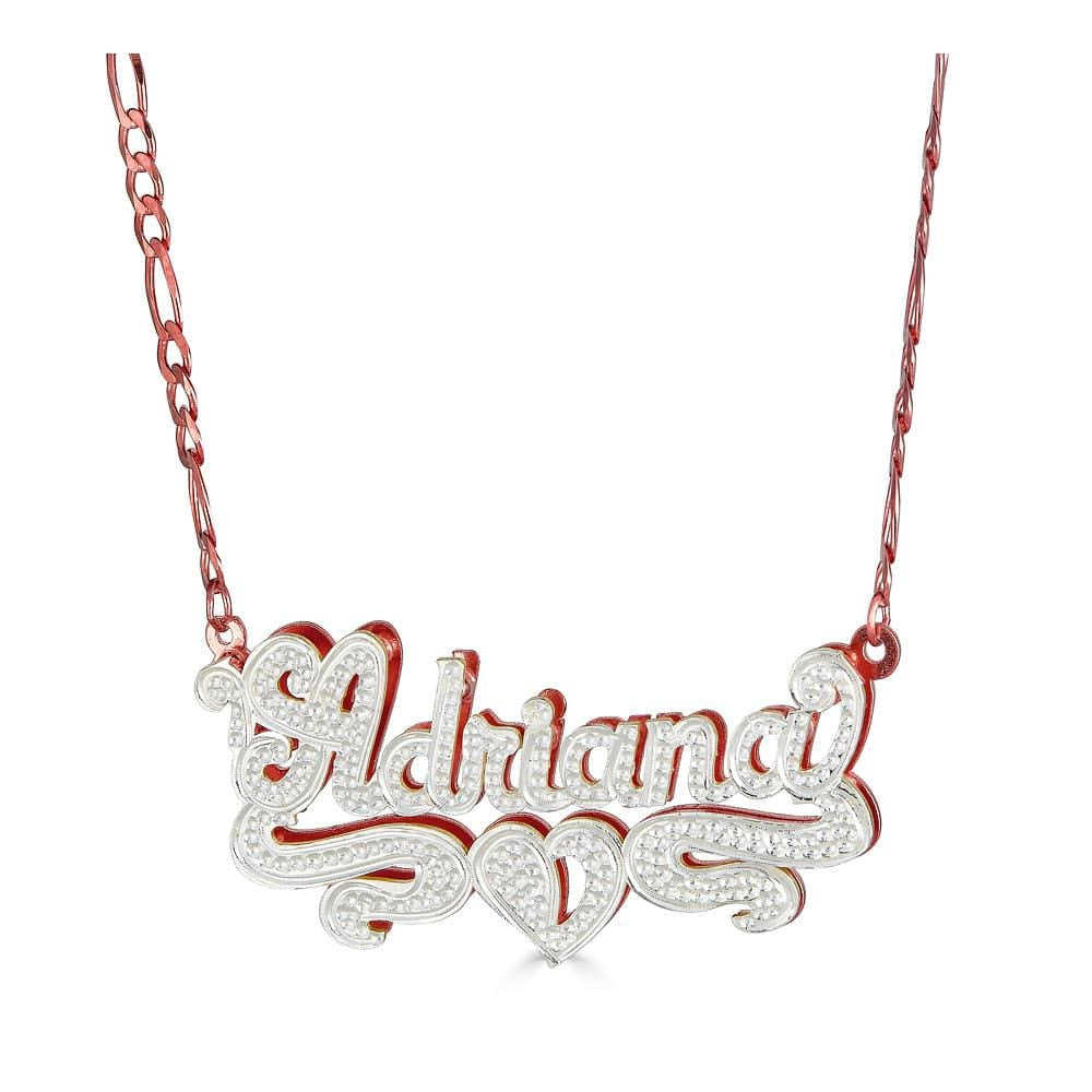 Ari&Lia Double Plated Necklaces 18K Rose Gold Over Silver Double Plated With Diamond Accent NP90474-RG