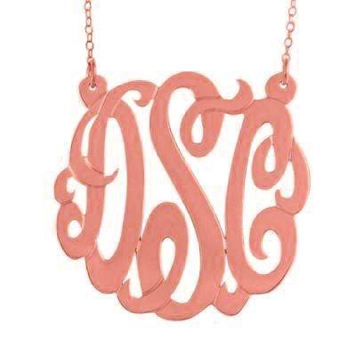 14K Gold Script Monogram Necklace