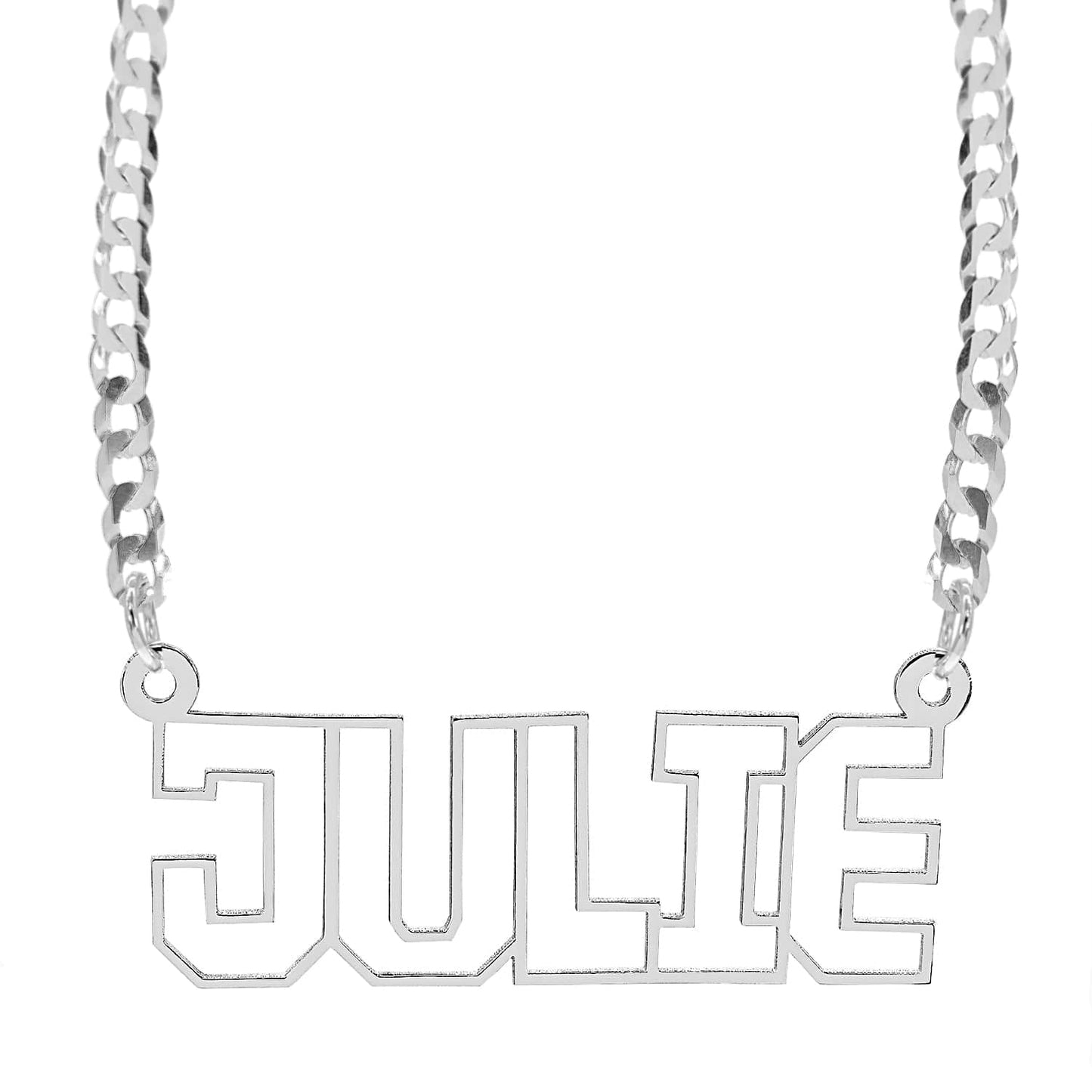 Ari&Lia CURB CHAINS Block See Through Name Necklace