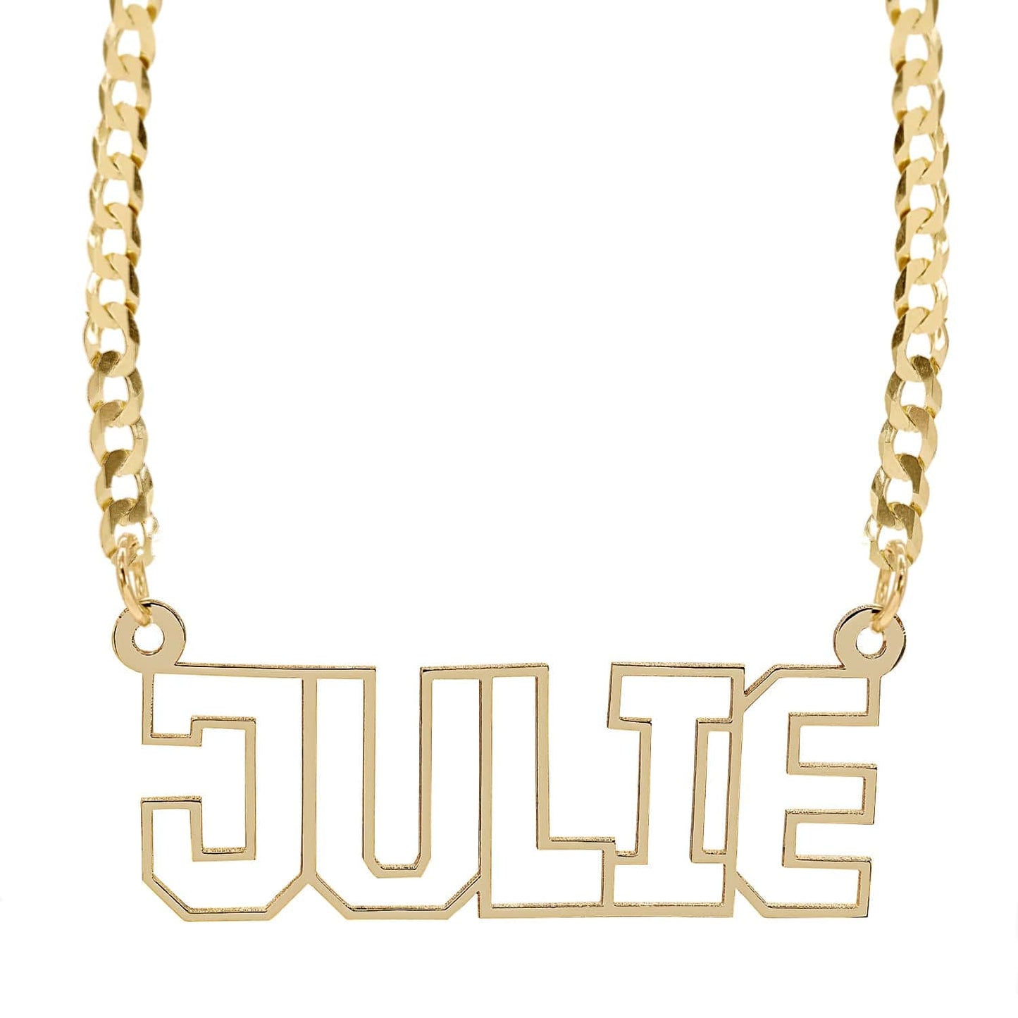 Ari&Lia CURB CHAINS Block See Through Name Necklace