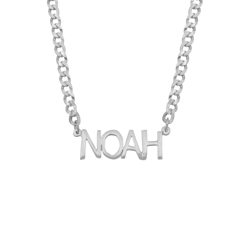 Ari&Lia CURB CHAINS Boys Block Name Necklace with Curb Chain