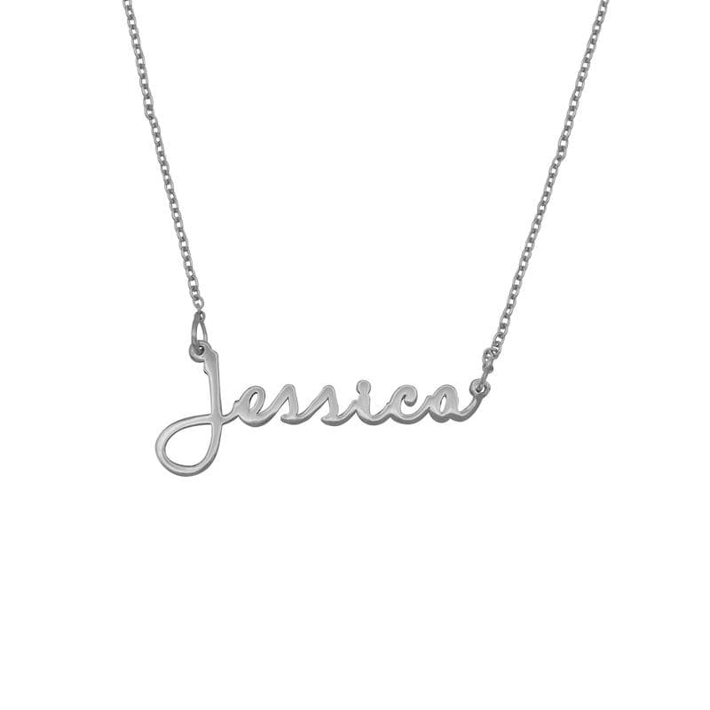 Ari&Lia CURB CHAINS Kids Script Lowercase Name Necklace