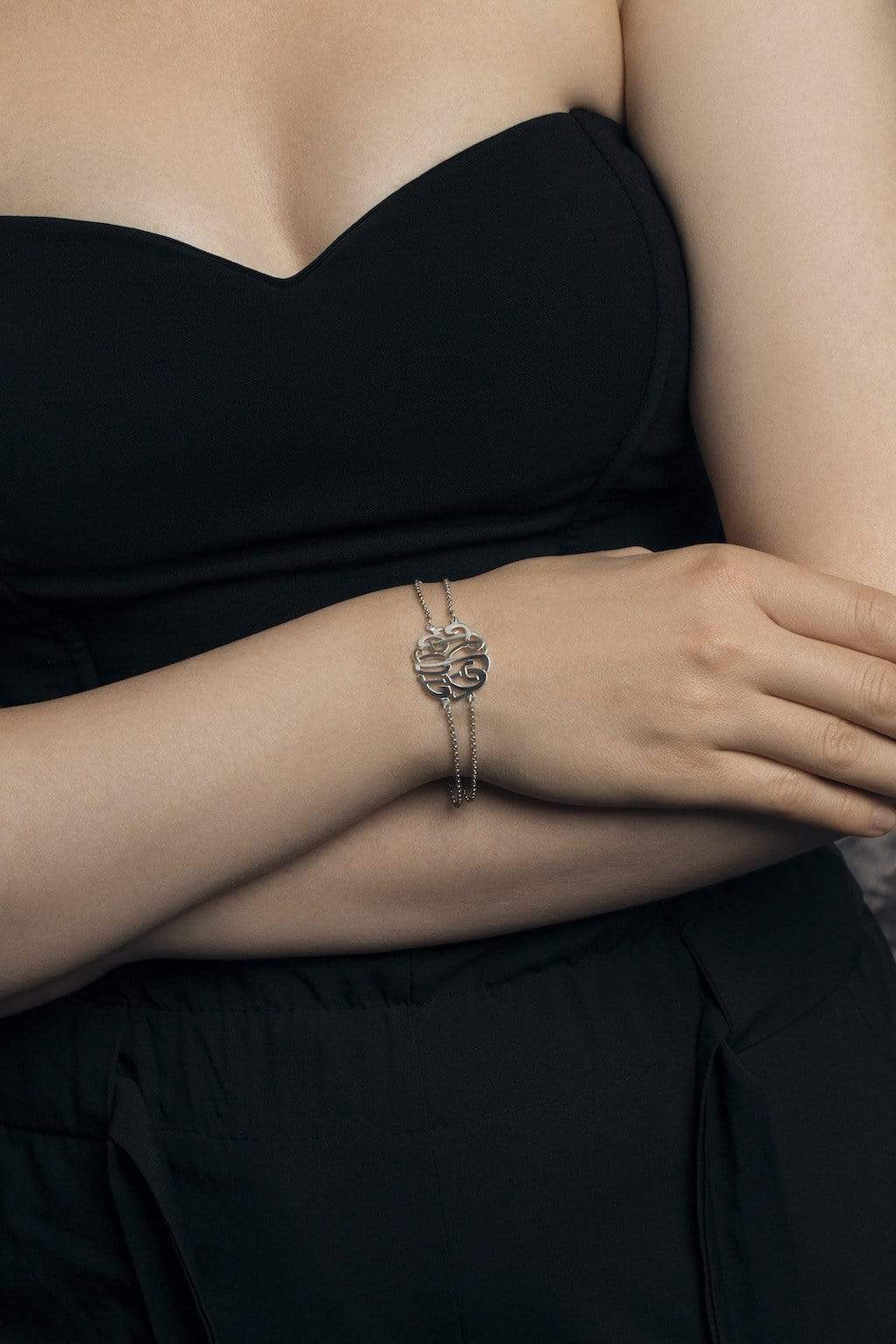 Ari&Lia Delicate 1" Script Monogram Bracelet