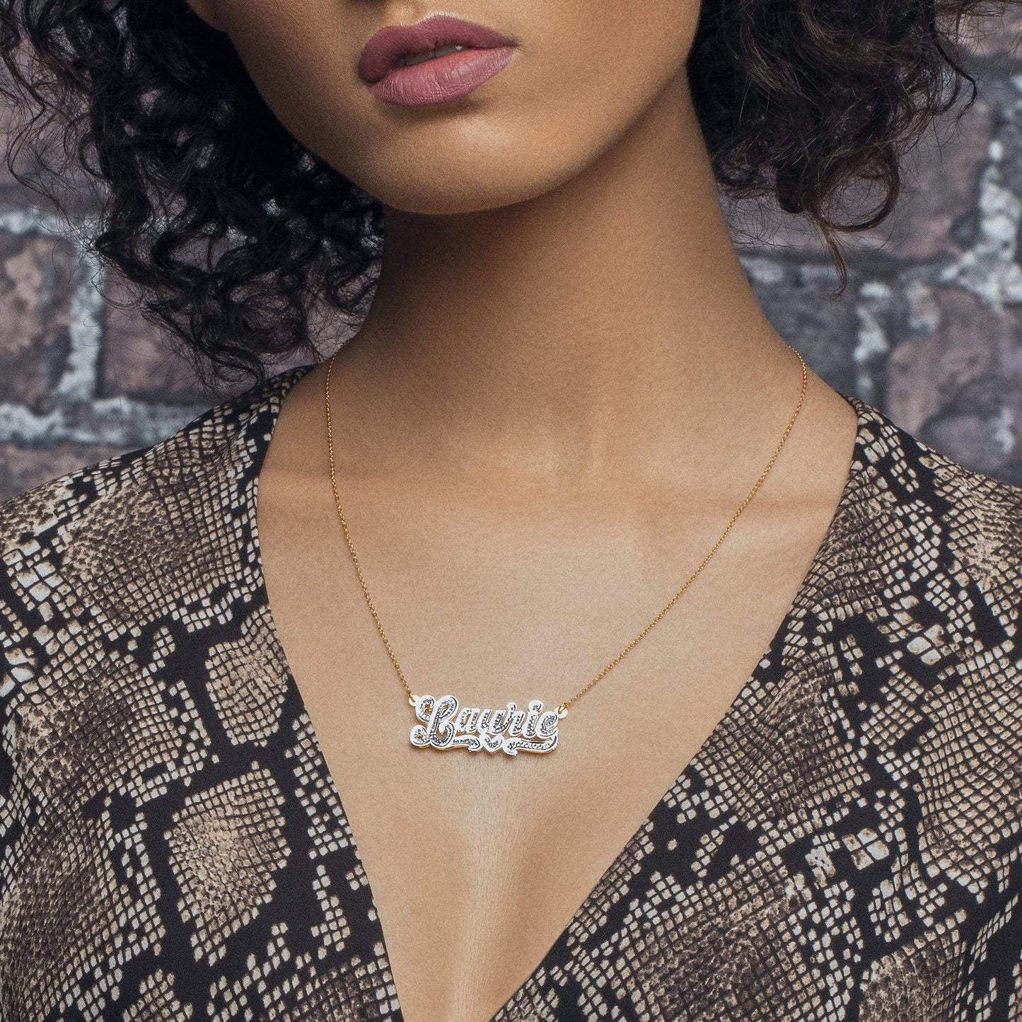 Ari&Lia Double Plated Necklaces Double Plated With Diamond Accent