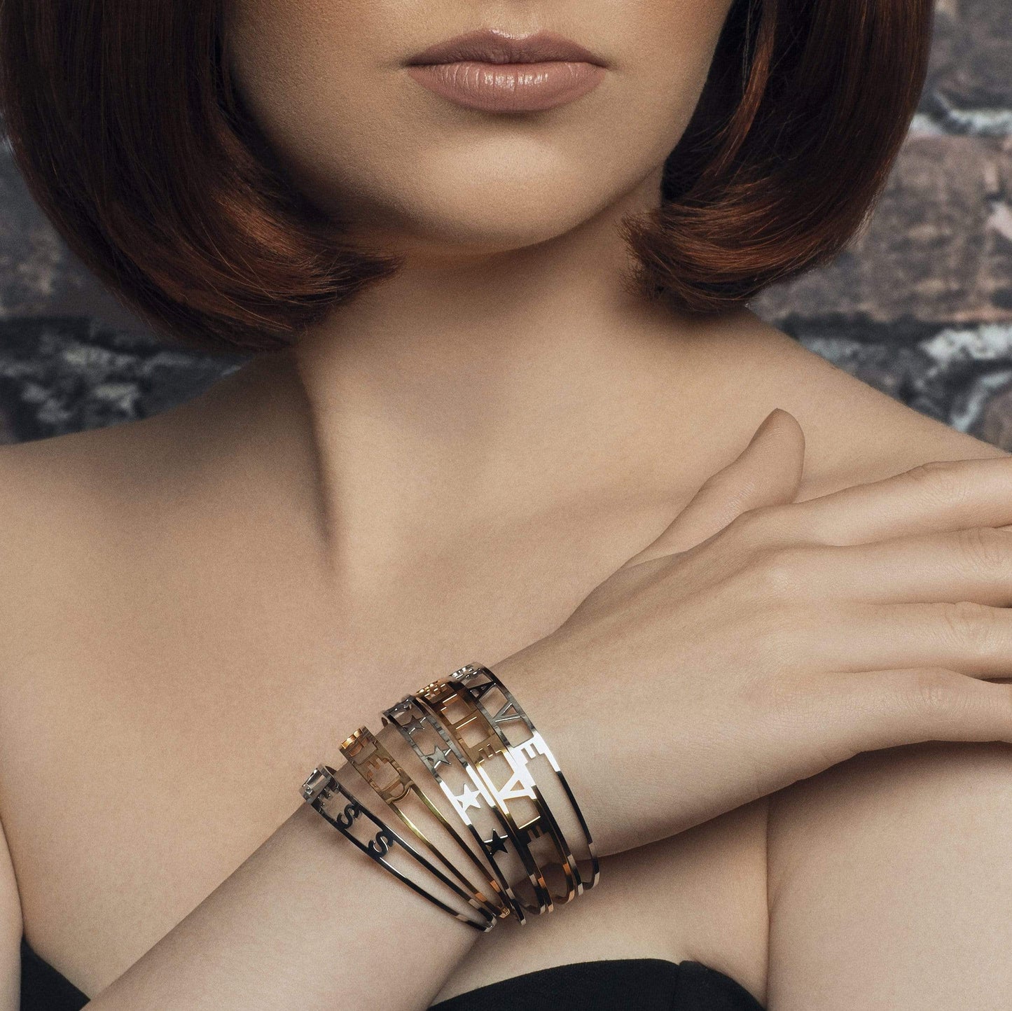 Ari&Lia Empowered Bangles Five Hearts Empowered Cuff Bangle