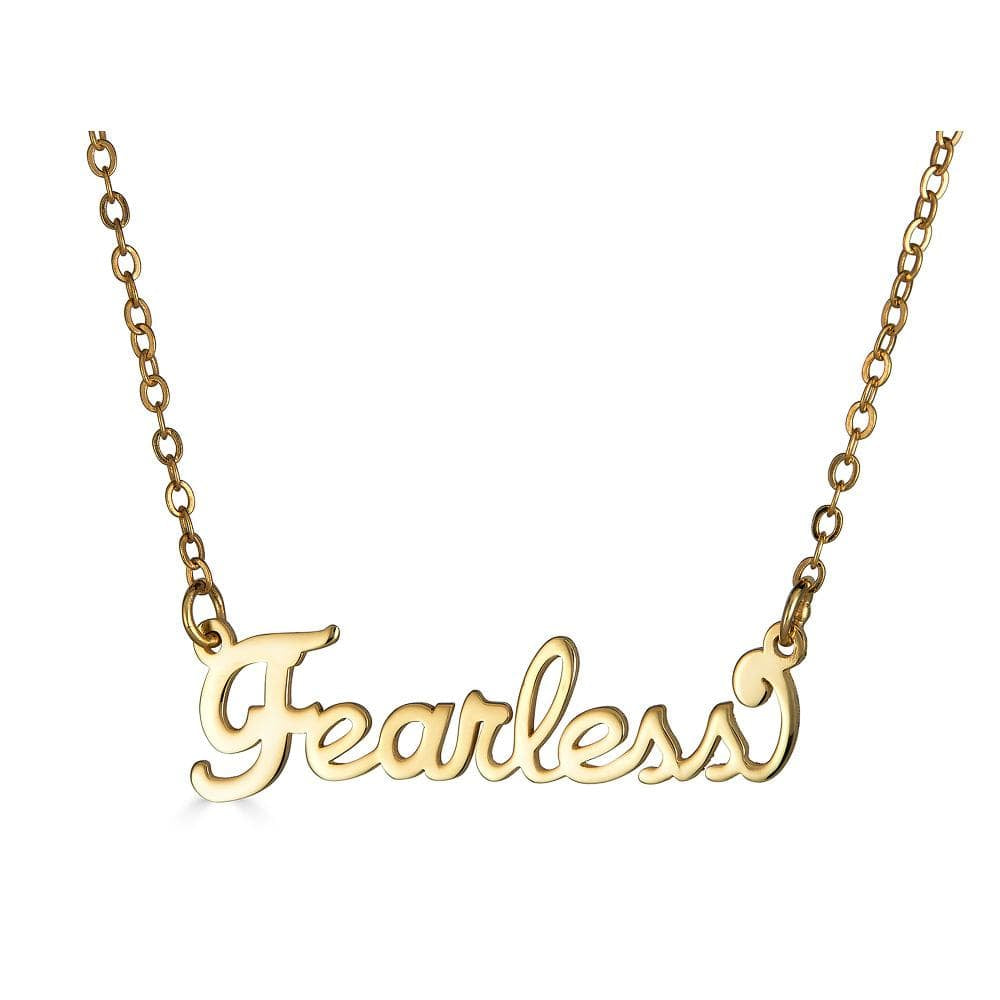 Ari&Lia Empowered Name Necklaces Gold Plated Fearless Empowered Name Necklace NP90580-FEARLESS-2-GPSS