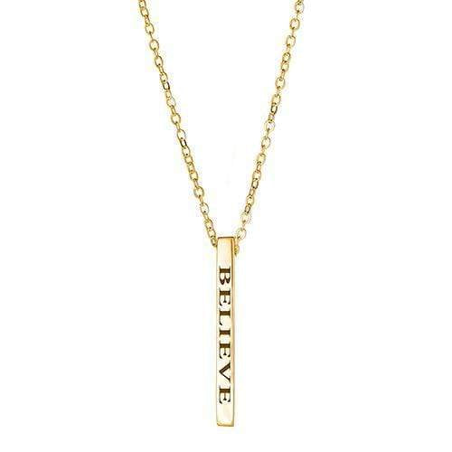 Ari&Lia Empowered Vertical Bars Gold Plated Believe Empowered Vertical Bar NP-LONGBAR-BELIEVE-GPSS