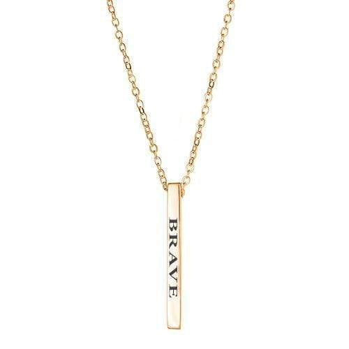 Ari&Lia Empowered Vertical Bars Gold Plated Brave Empowered Vertical Bar NP-LONGBAR-BRAVE-GPSS