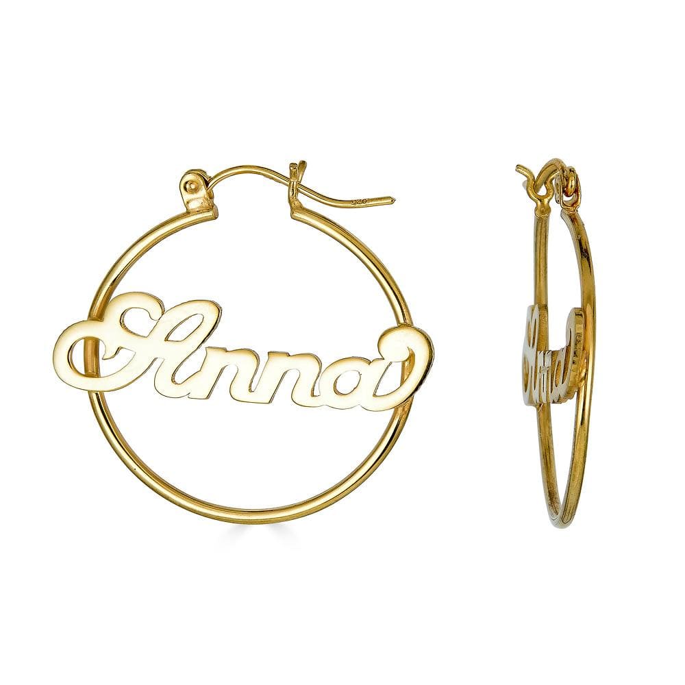 Gold hoops deals with name inside