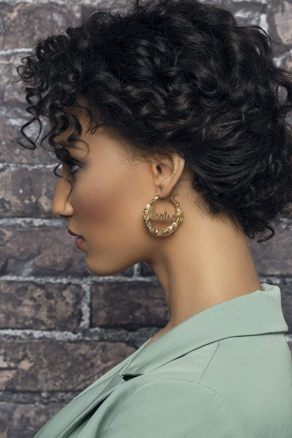 Ari&Lia Hoop Earrings 1.5" Bamboo Name Earrings