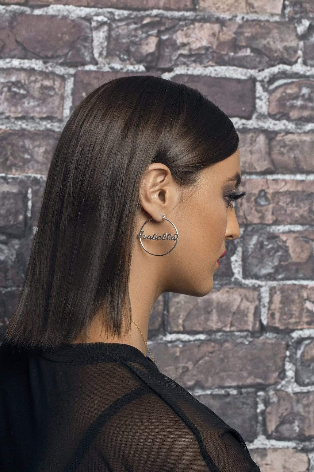 Ari&Lia Hoop Earrings Script Hoop Name Earrings