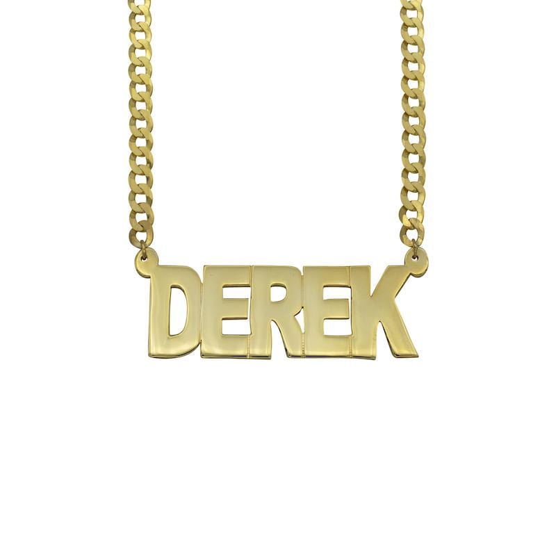 Men's Curb Chain Necklace with Names