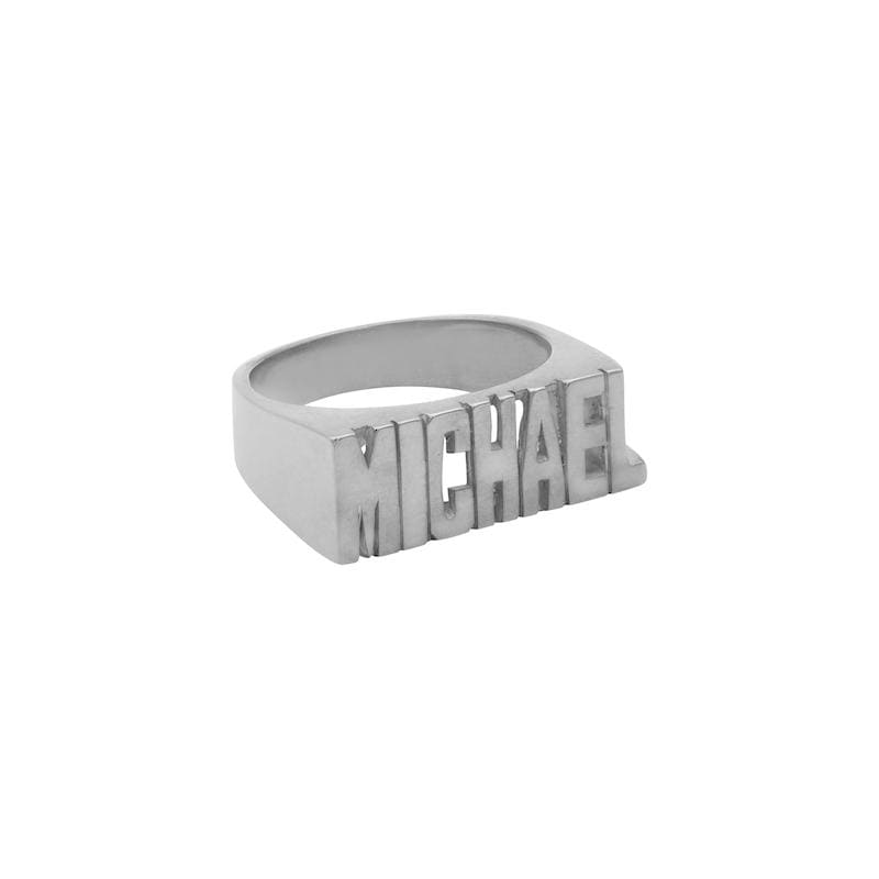 Ari&Lia Mens Ring Mens Block Name Ring