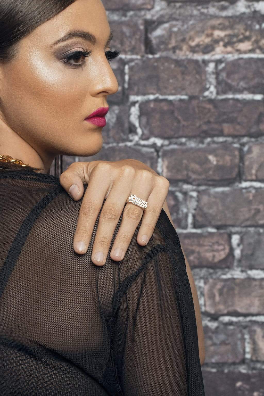 Ari&Lia Name Rings Personalized Script Name Ring