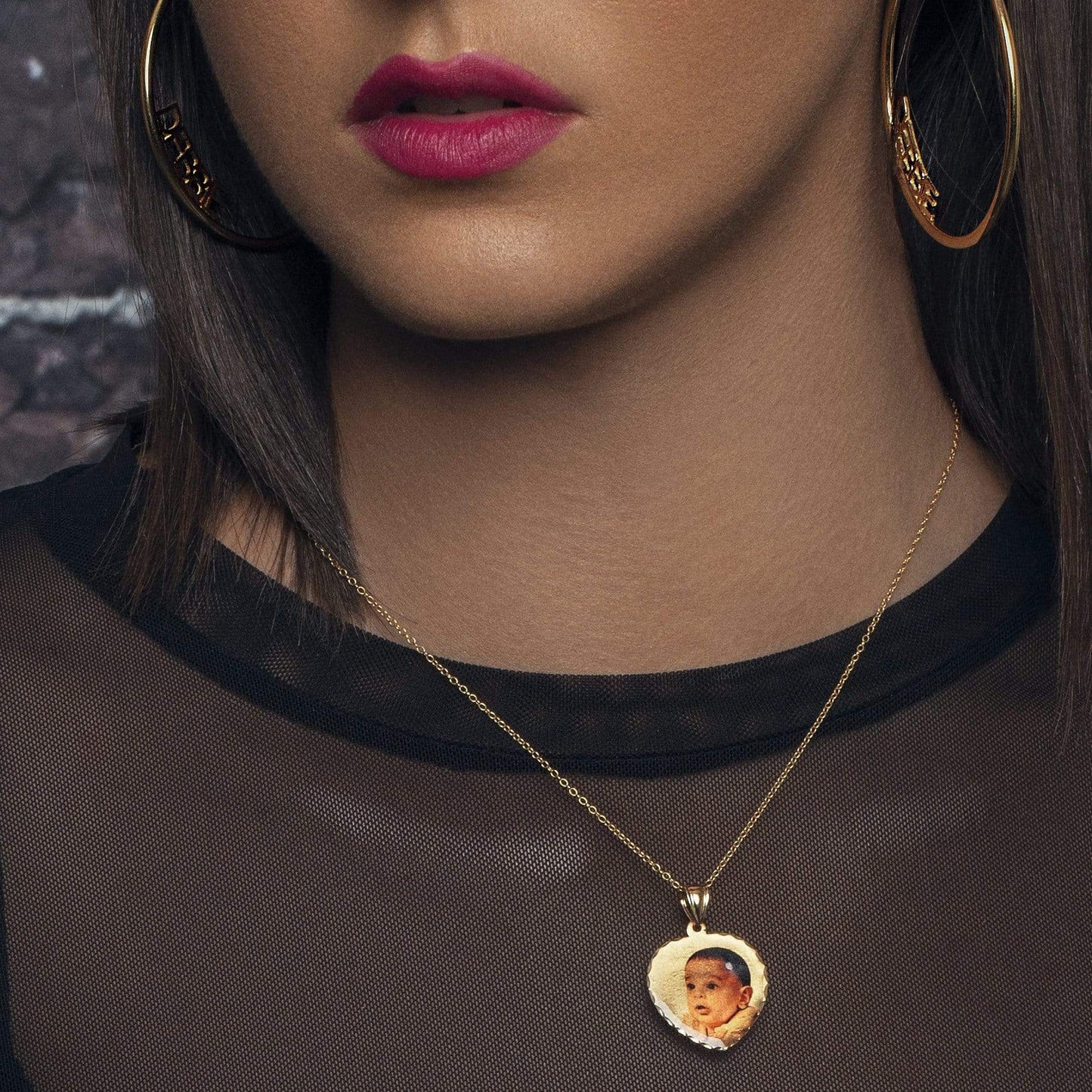 Ari&Lia Picture Pendants Heart Diamond Cut Picture Pendant