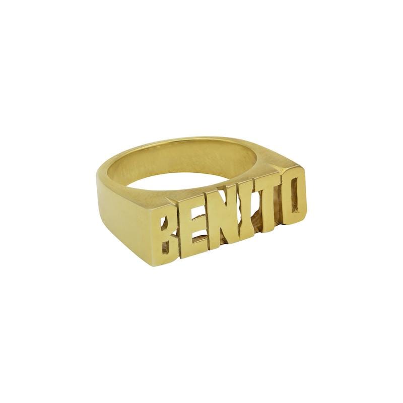 Ari&Lia Rings Mens Block Name Ring