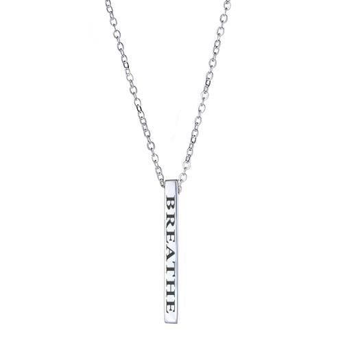Ari&Lia Empowered Vertical Bars Silver Plated Breathe Empowered Vertical Bar NP-LONGBAR-BREATHE-SS