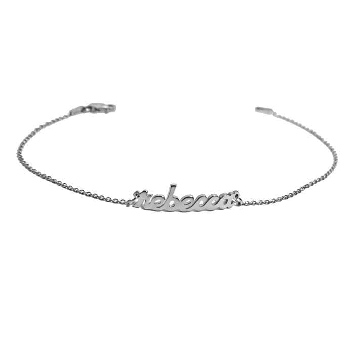 Ari&Lia Delicate Sterling Silver Block Mini Name Bracelet NB90043-BLOCK-SS