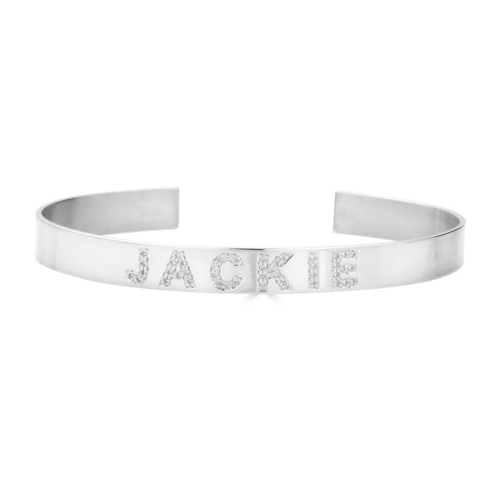 Ari&Lia Delicate Sterling Silver Customize Cz Bangle ZB5036-CZ-SS