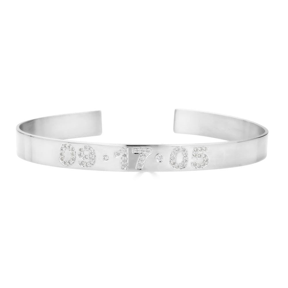 Ari&Lia Delicate Sterling Silver Customize Diamond Bangle ZB5036-DIAM-SS