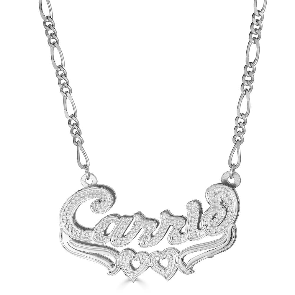 Ari&Lia Double Plated Necklaces Sterling Silver Kylie Style Double Plated Heart Name Necklace NP30526-SS
