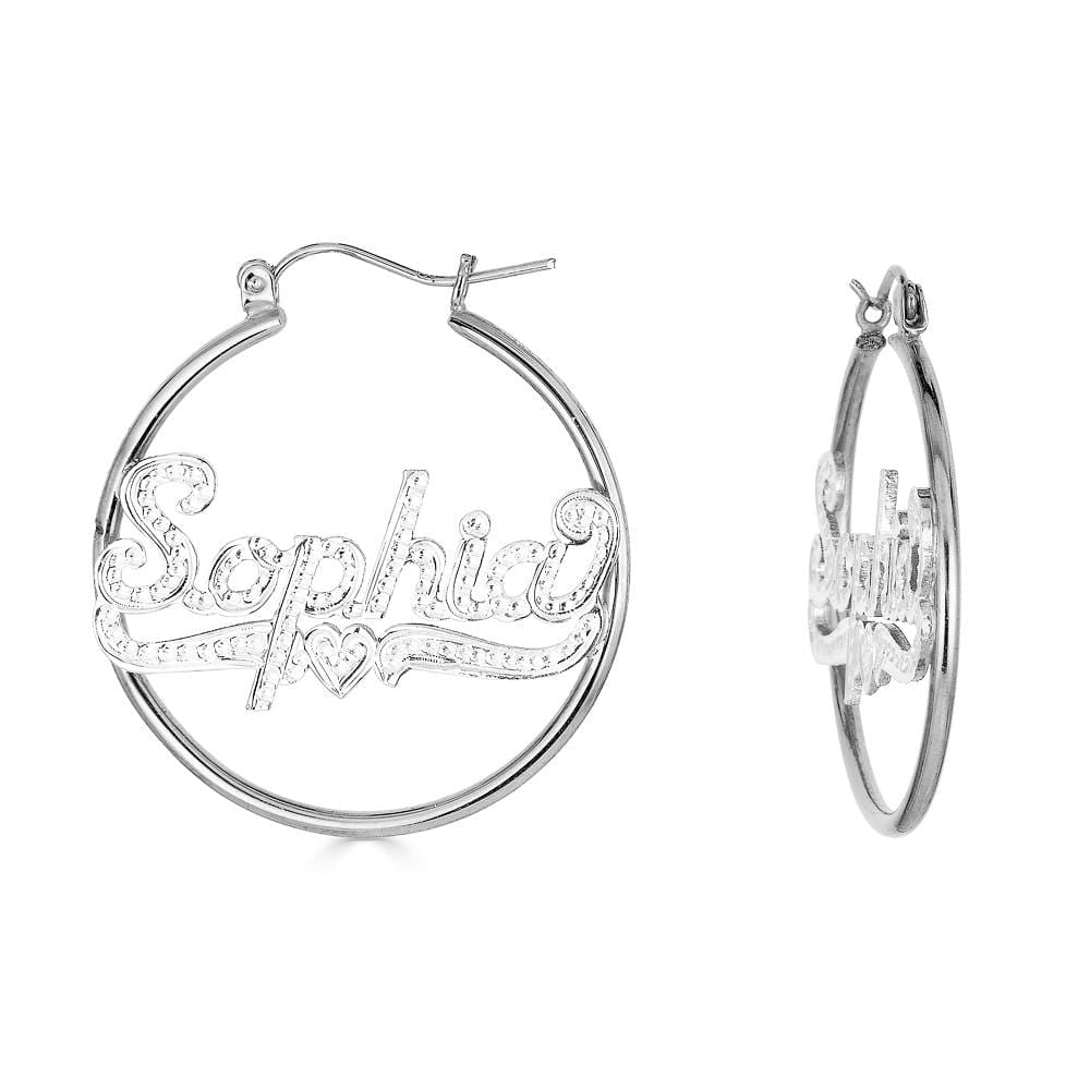 Ari&Lia Hoop Earrings Sterling Silver Hoop Earrings With Diamond Accent NE90464-SS