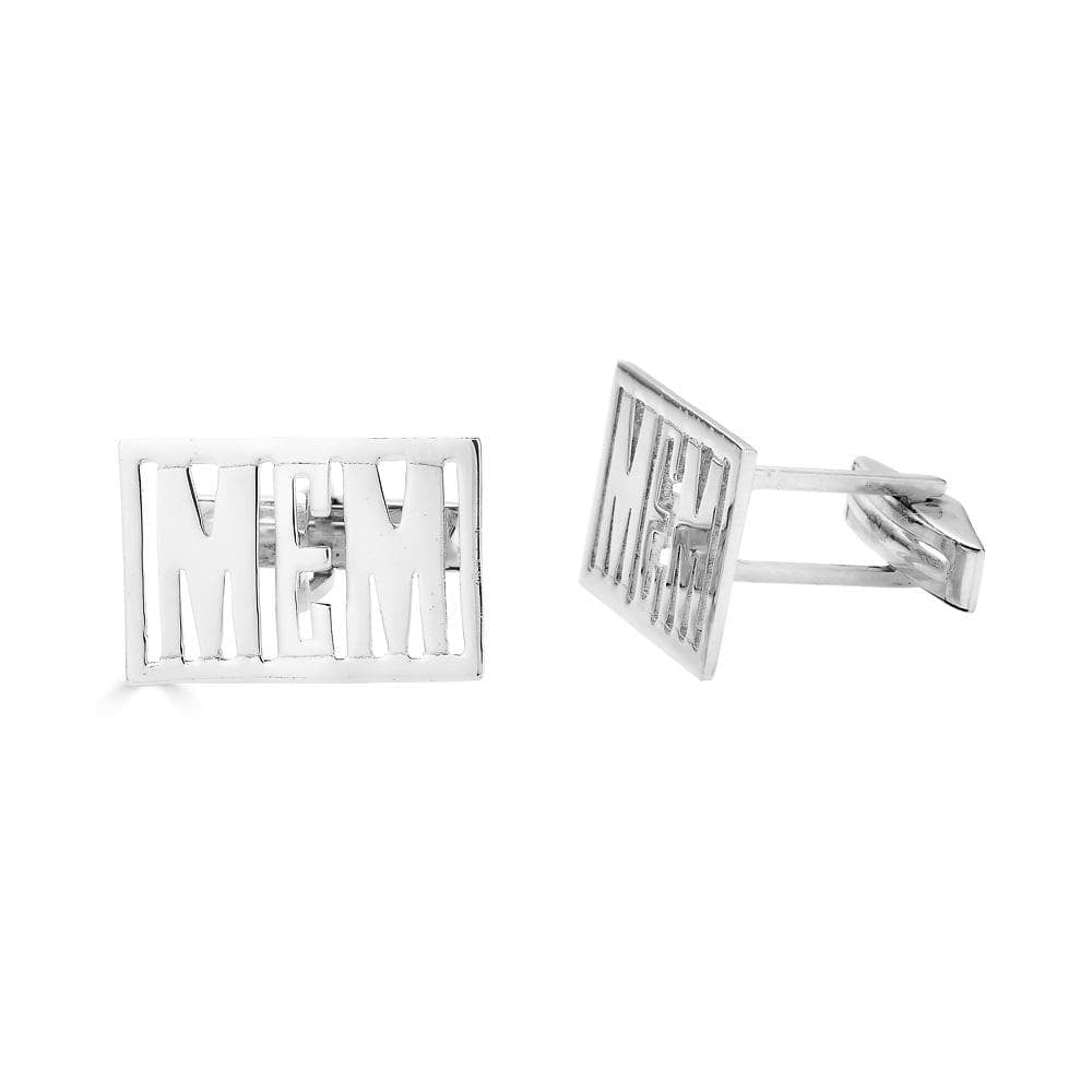 Ari&Lia MENS Sterling Silver Block Monogram Cufflinks CUFF-LINK38-SS