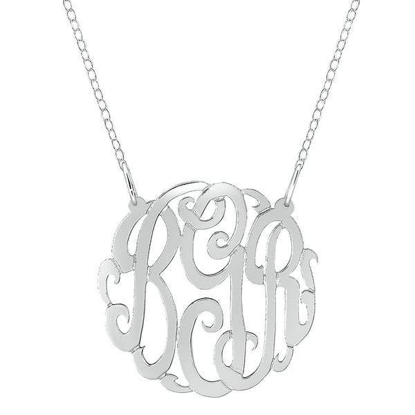 Sterling Silver Initial Necklace with 3 Letters