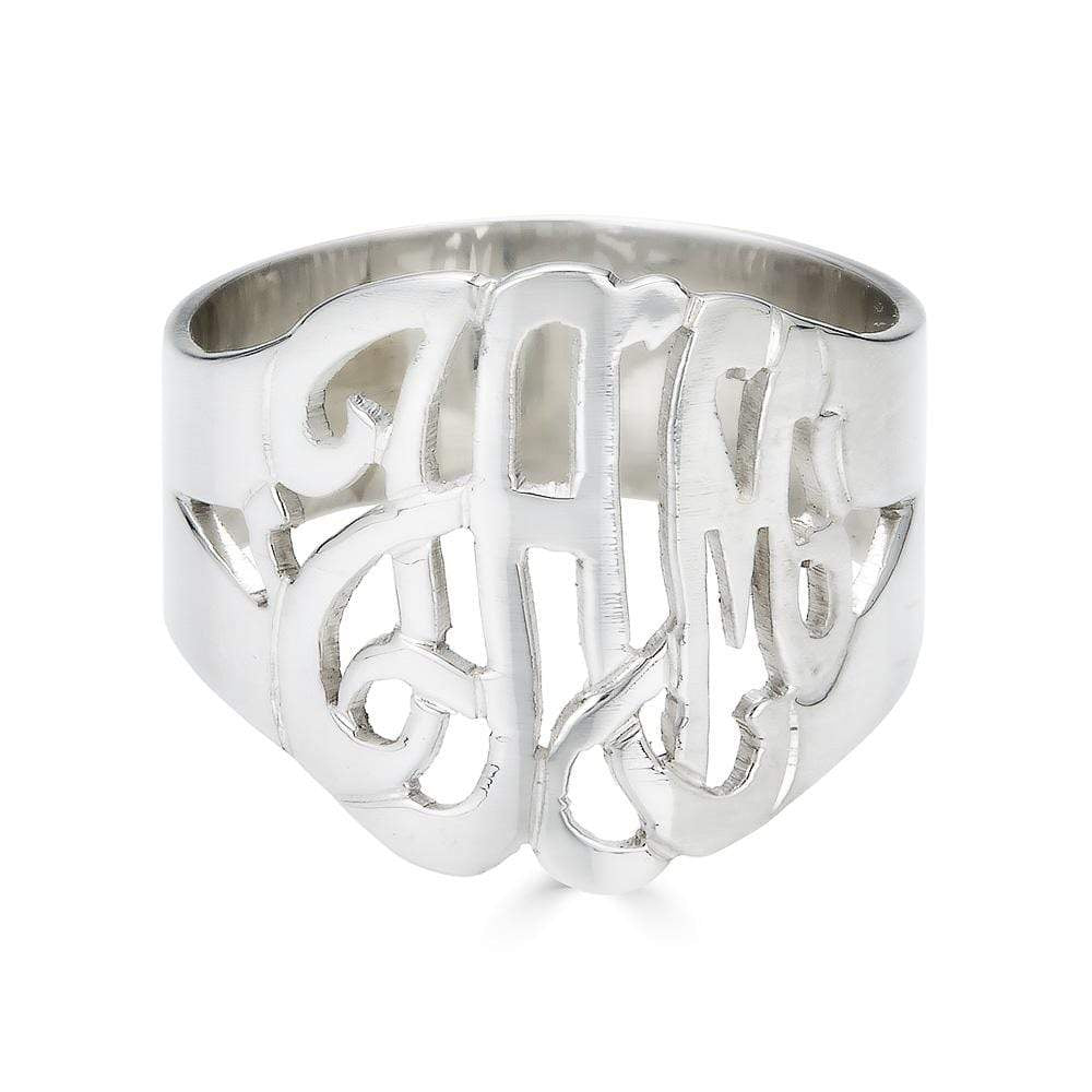 Ari&Lia Rings Sterling Silver Script Monogram Ring 1334-SS