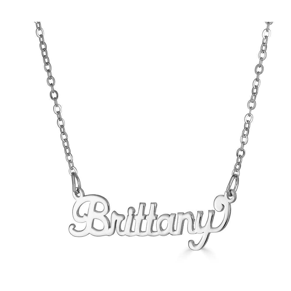 Ari&Lia Single Sterling Silver Single Script High Polish Name Necklace NP90580-SS