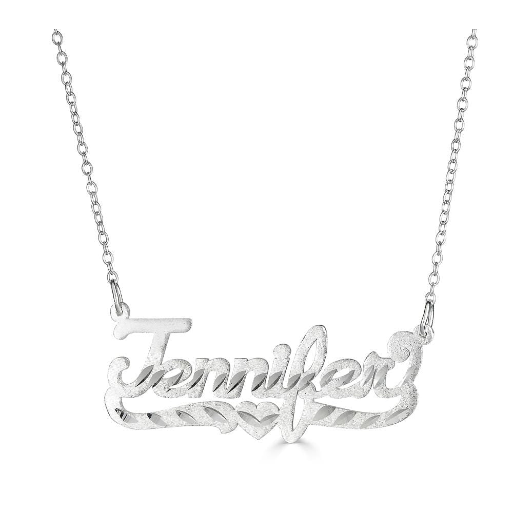 Ari&Lia Single Sterling Silver Single Script With Diamond Cut NP90583-SS