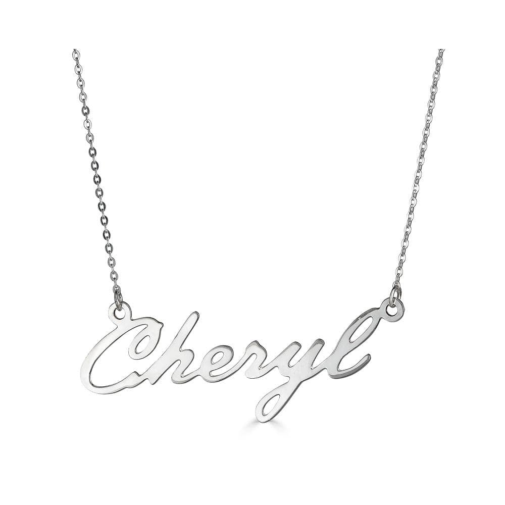 Ari&Lia Single & Trendy Sterling Silver Single High Polish Script Cheryl NP30539-SS