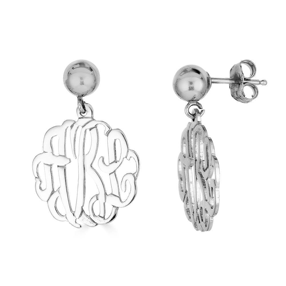 Ari&Lia Stud Earrings Sterling Silver Ball Post Monogram Earrings 519-BALL POST-SS