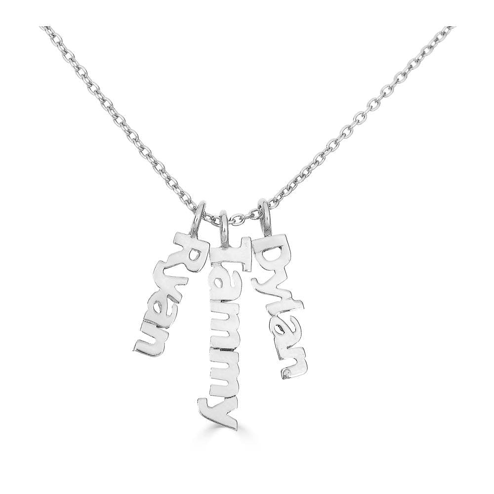 Ari&Lia Trendy Sterling Silver Block Vertical Mini Names P5003-BLOCK-SS