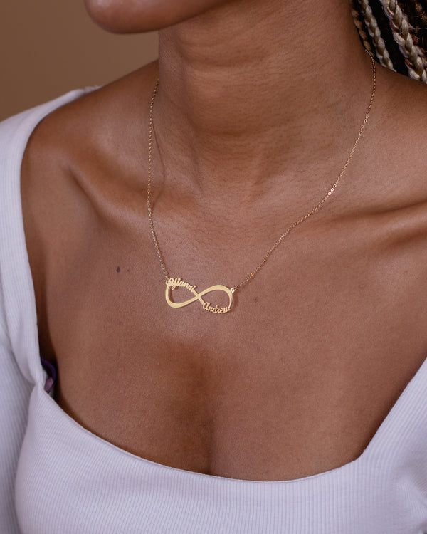1.5” Script Infinity Couple Name Necklace