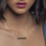 Ari&Lia 14K Name Necklace 14K Bar Necklace With Engraving