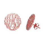 Ari&Lia 14K Earrings 14K Rose Gold 14K Three letter script monogram Stud earrings 509-14K-RG