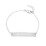 Ari&Lia 14K Kids Name Necklace 14K White Gold 14K Kids Engravable Bar Bracelet NB90651-14K-WG