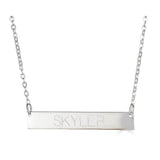 Ari&Lia 14K Name Necklace 14K White Gold 14K Bar Necklace With Engraving NP90651-14K-WG