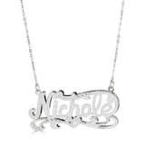 Ari&Lia 14K Name Necklace 14K White Gold 14K Double Plated Nicole Name Necklace NP90587-14K-WG