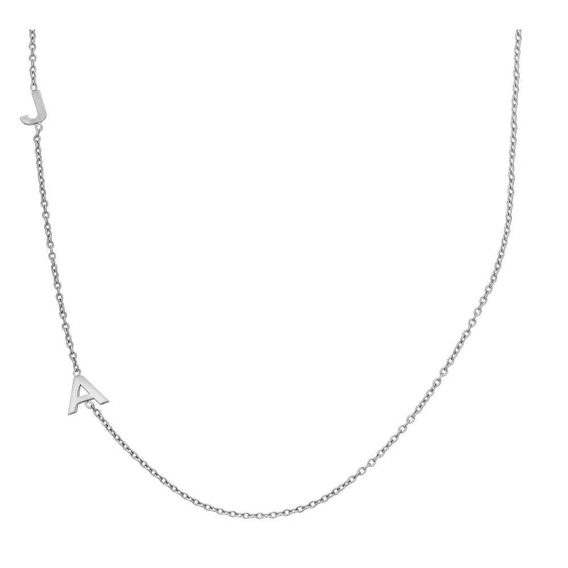 Ari&Lia 14K Name Necklace 14K White Gold 14K Vertical Initial Necklace NP90655-14K-WG