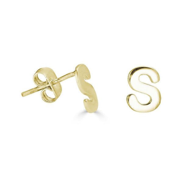 Ari&Lia 14K Earrings 14K Yellow Gold 14K Block letter Stud Earrings 6007-14K-YG