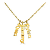 Ari&Lia 14K Name Necklace 14K Yellow Gold 14K Block Vertical Mini Names P5003-BLOCK-14K-YG
