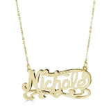 Ari&Lia 14K Name Necklace 14K Yellow Gold 14K Double Plated Nicole Name Necklace NP90587-14K-YG