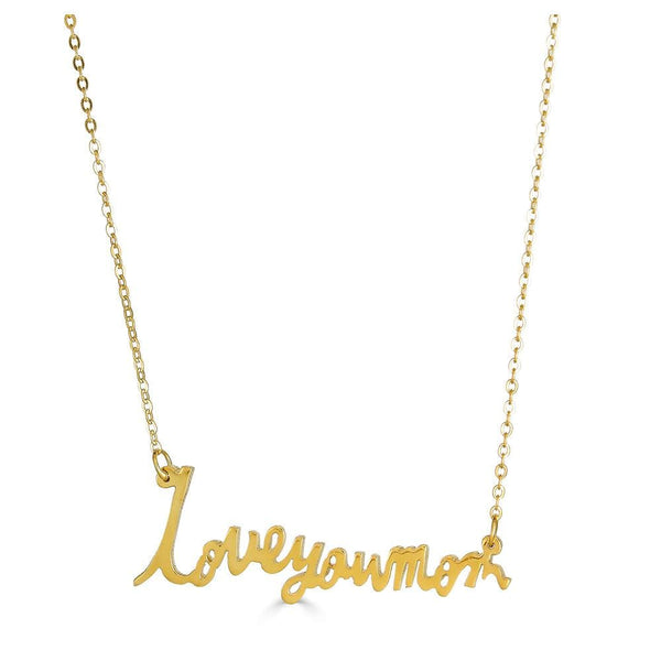Ari&Lia 14K Name Necklace 14K Yellow Gold 14K Signature Necklace with Link Chain NP5047-14K-YG